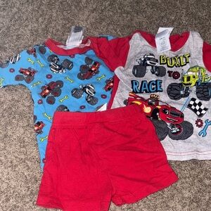 Kids Red and Blue Blaze Monster Truck Pajama Set